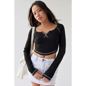 BDG Theo Notch Neck Long Sleeve Tee NWT - M